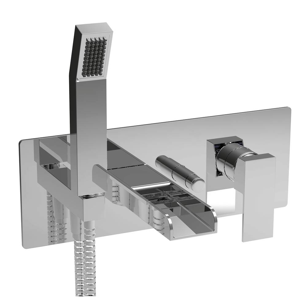 BARiL Pressure balanced wall-mounted tub faucet with hand shower
