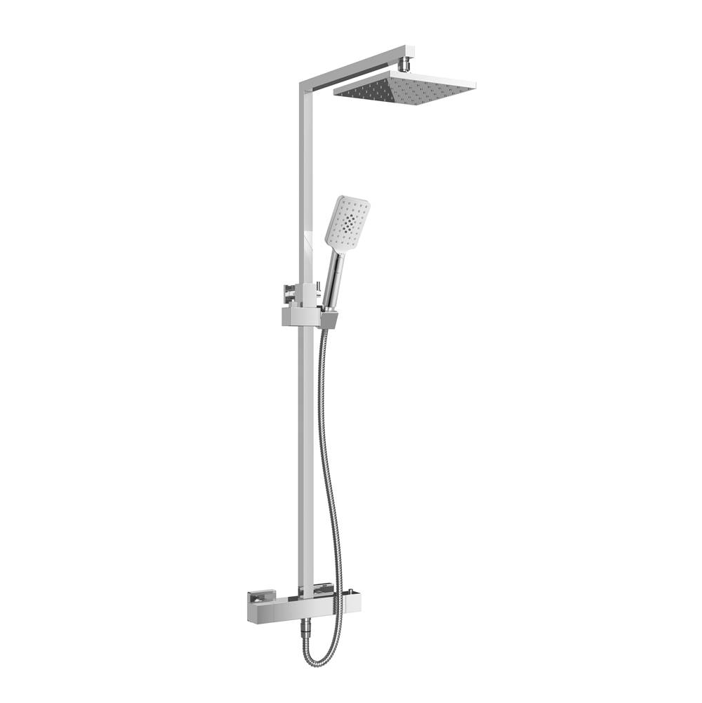 BARiL Complete thermostatic shower kit on square pillar