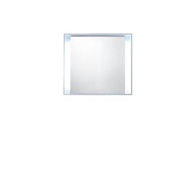 Blu Bathworks 51 collection mirror w/LED lighting; 27 1/2''W x 25 1/4''H x 5''D; White Matte