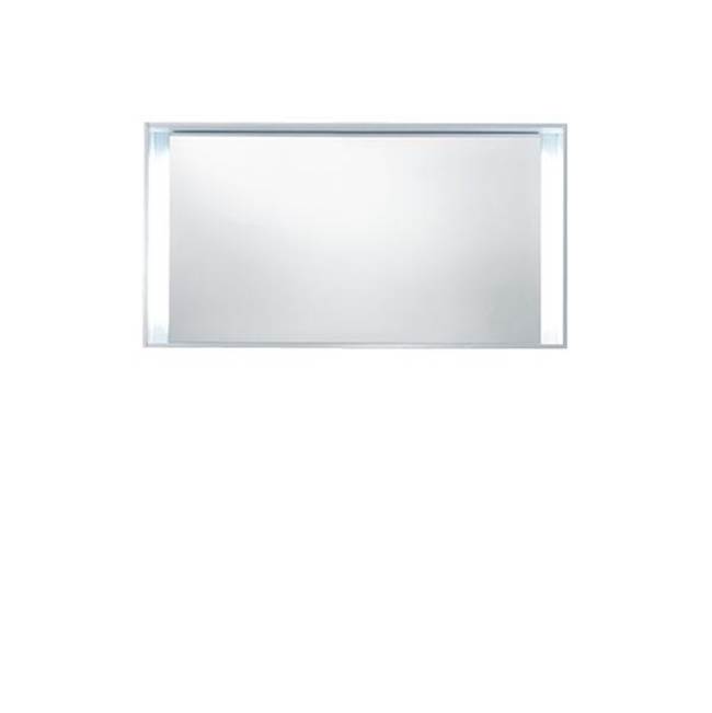 Blu Bathworks 51 collection mirror w/LED lighting; 47 1/4''W x 25 1/4''H x 5''D; White Matte