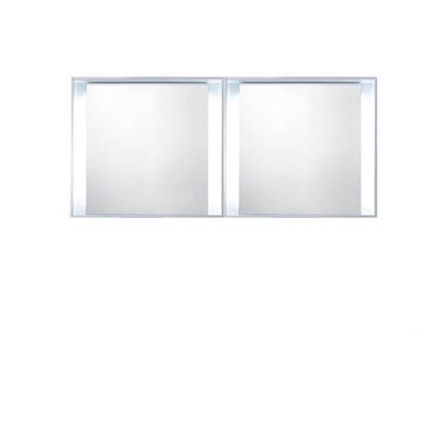 Blu Bathworks 51 collection mirror w/LED lighting; 55''W x 25 1/4''H x 5''D; White Matte