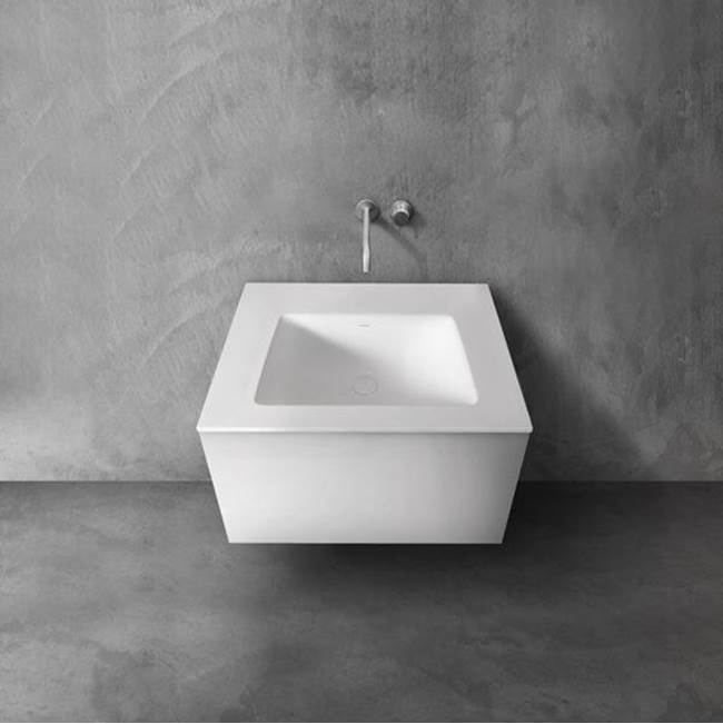 Blu Bathworks series 700 blu•stone™ integrated basin vanity top, 1/2'' thick; 27 3/4''W x 6 3/4''H x 20 1/4''D; Black Gloss