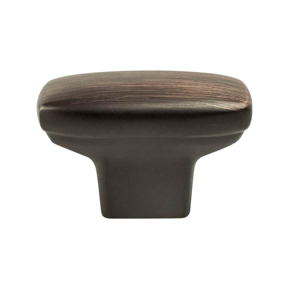 Berenson Transitional Advantage One Verona Bronze Rounded Rectangle Knob  -This knob has a tooth on the bottom.