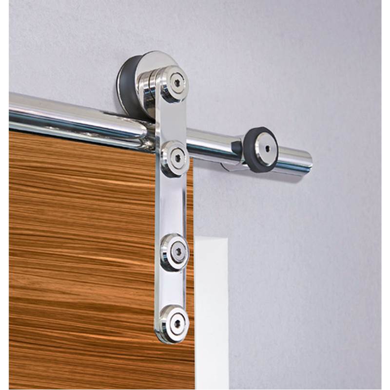 Beyerle Flatec IV for wooden doors, passage width 44 1/2'' - 49 3/16'', polished stainless steel