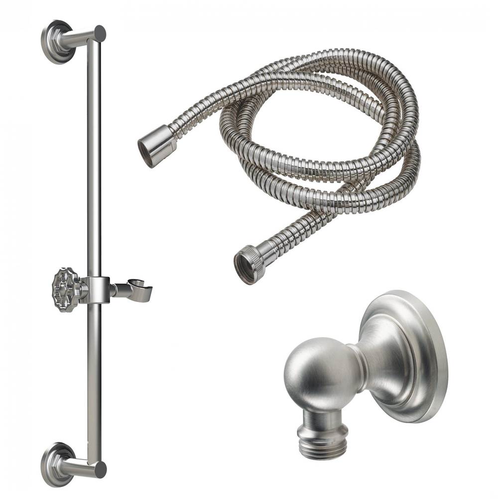 California Faucets Slide Bar Handshower Kit - Wheel Handle with Concave Base