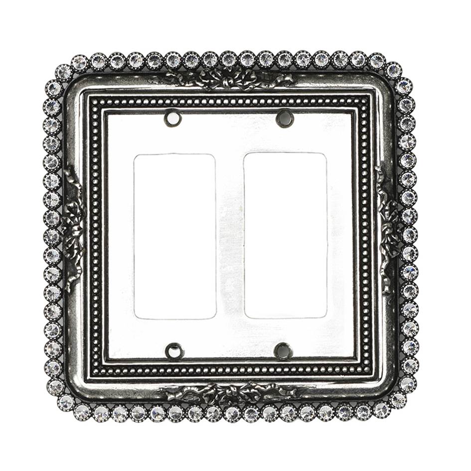 Carpe Diem Hardware Carpe Diem 5104-9C Cache Chalice Double Rocker/Gfi Switchplate With 74 Swarovski Crystals