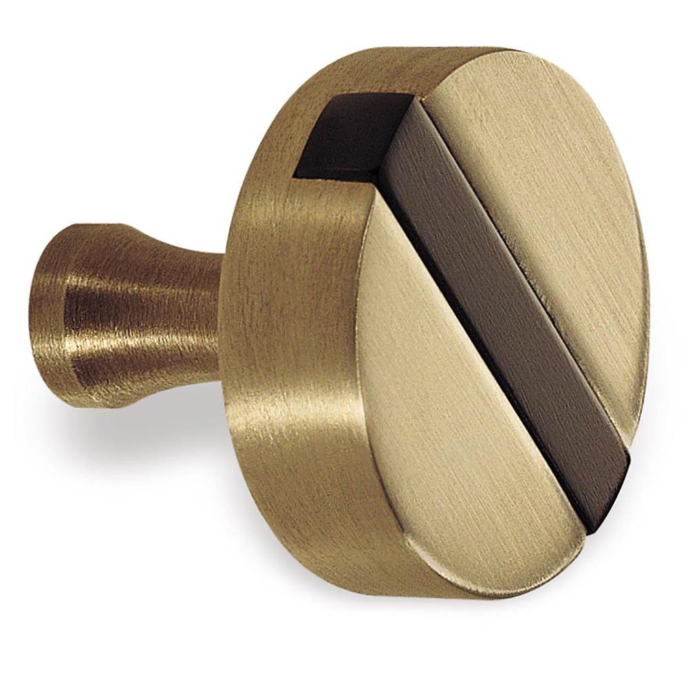 Colonial Bronze Top Striped Cabinet Knob Hand Finished in Satin Black and Antique Copper