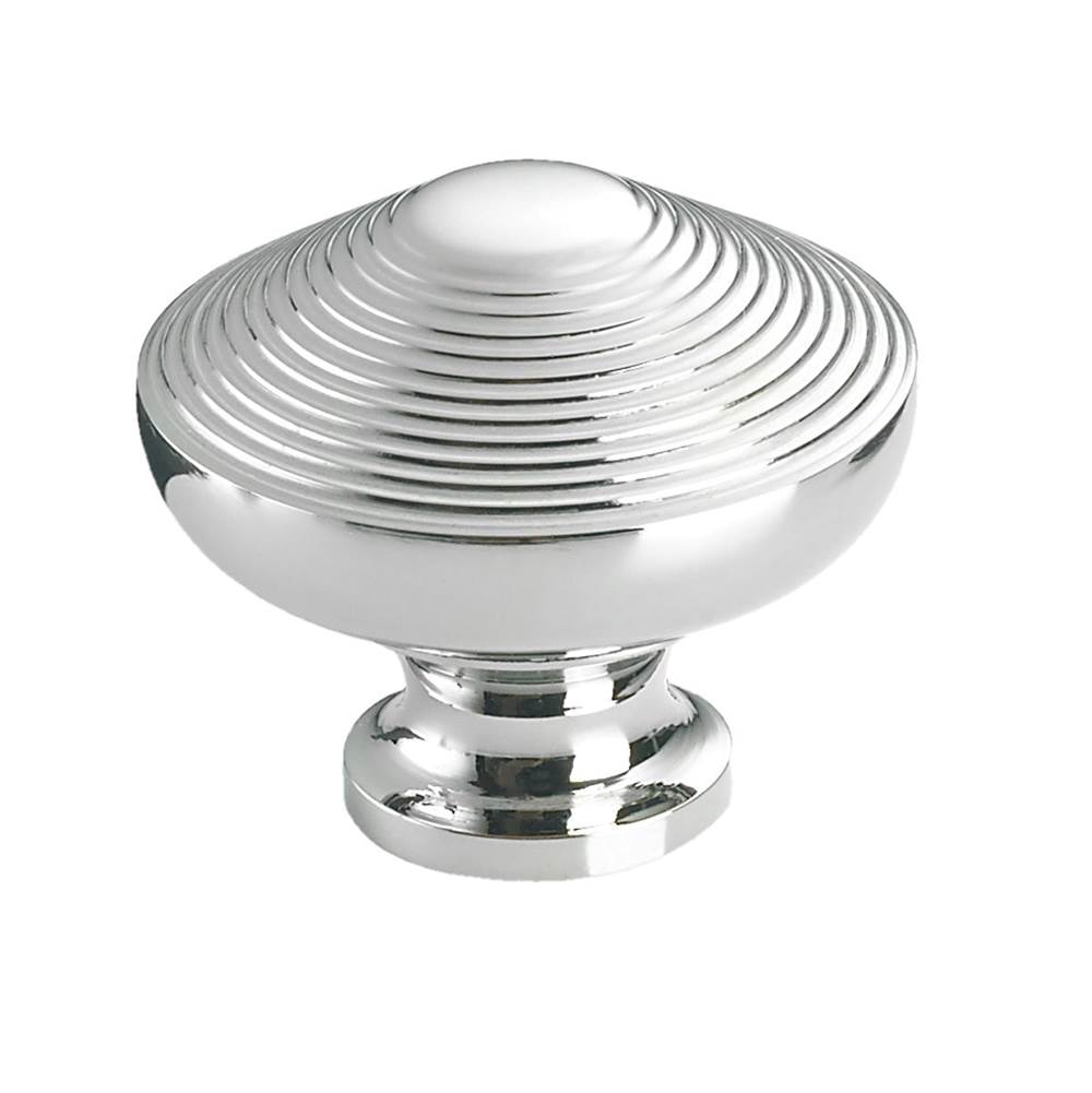 Colonial Bronze Beehive Cabinet Knob Hand Finished in Satin Chrome