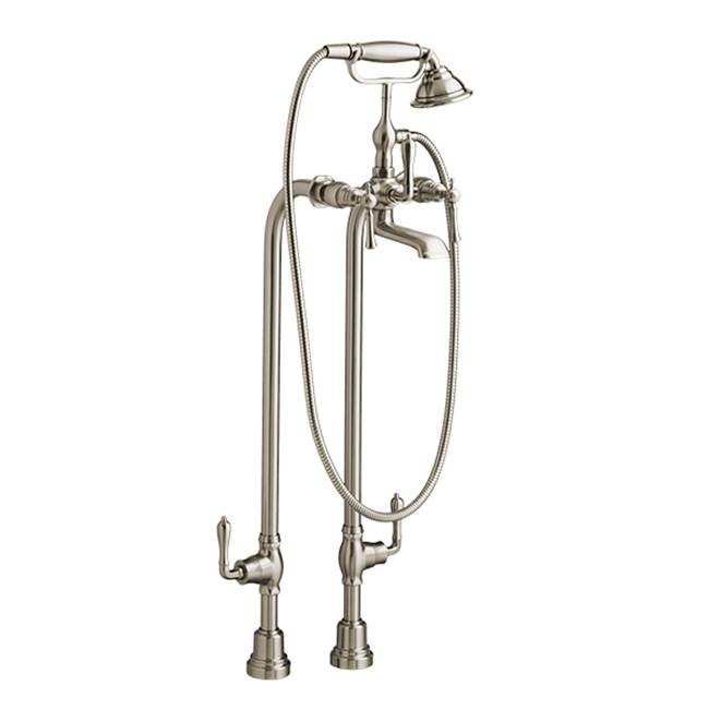 DXV Transitional Floor Mount Bathtub Filler with Hand Shower and Randall® Lever Handles
