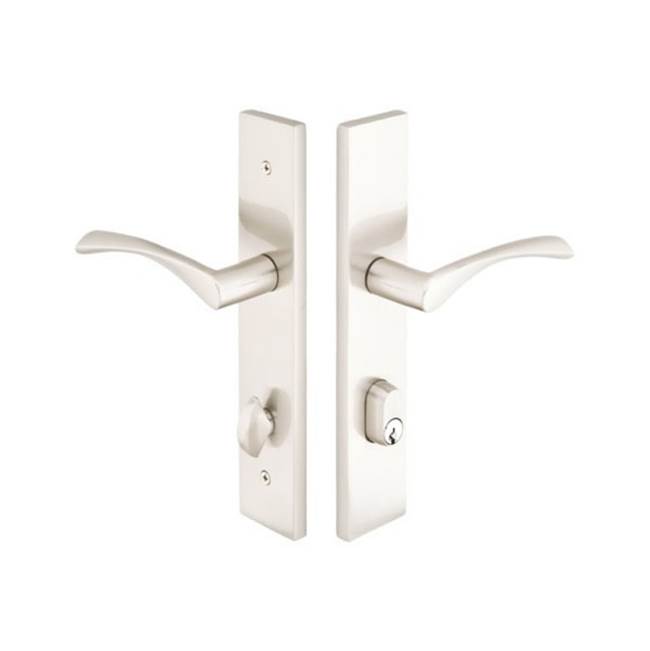 Emtek Multi Point C6, Keyed with American Cyl, Modern Style, 2'' x 10'', Sion Lever, LH, US19