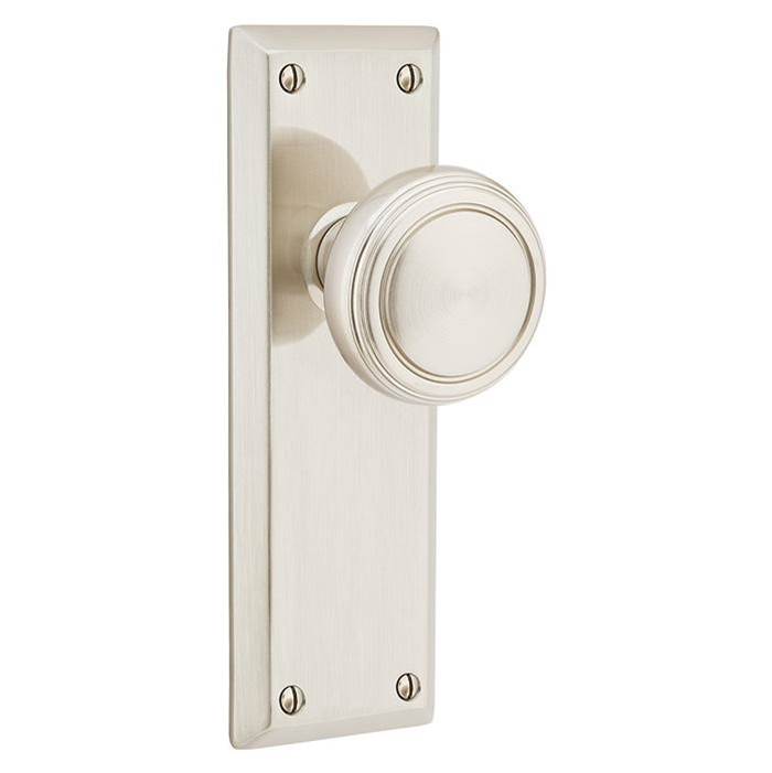 Emtek Privacy, Sideplate Locksets Quincy Non-Keyed 7-1/8'', Ribbon and Reed Lever, US7