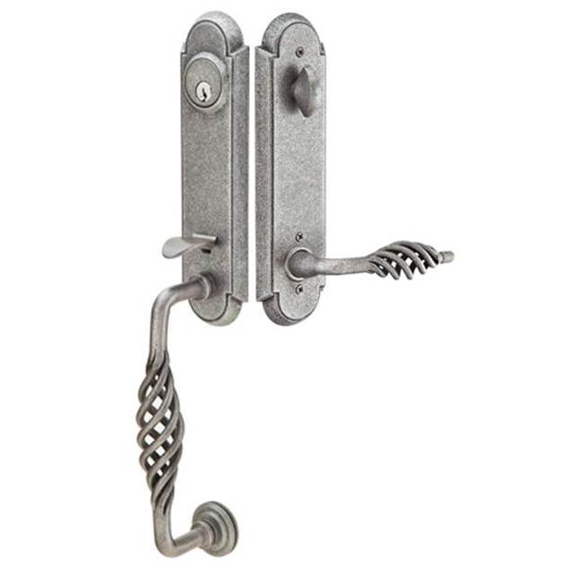 Emtek Multi Point C1, Keyed with American Cyl, Arched Style, 1-1/2'' x 11'', Montrose Lever, RH, FB