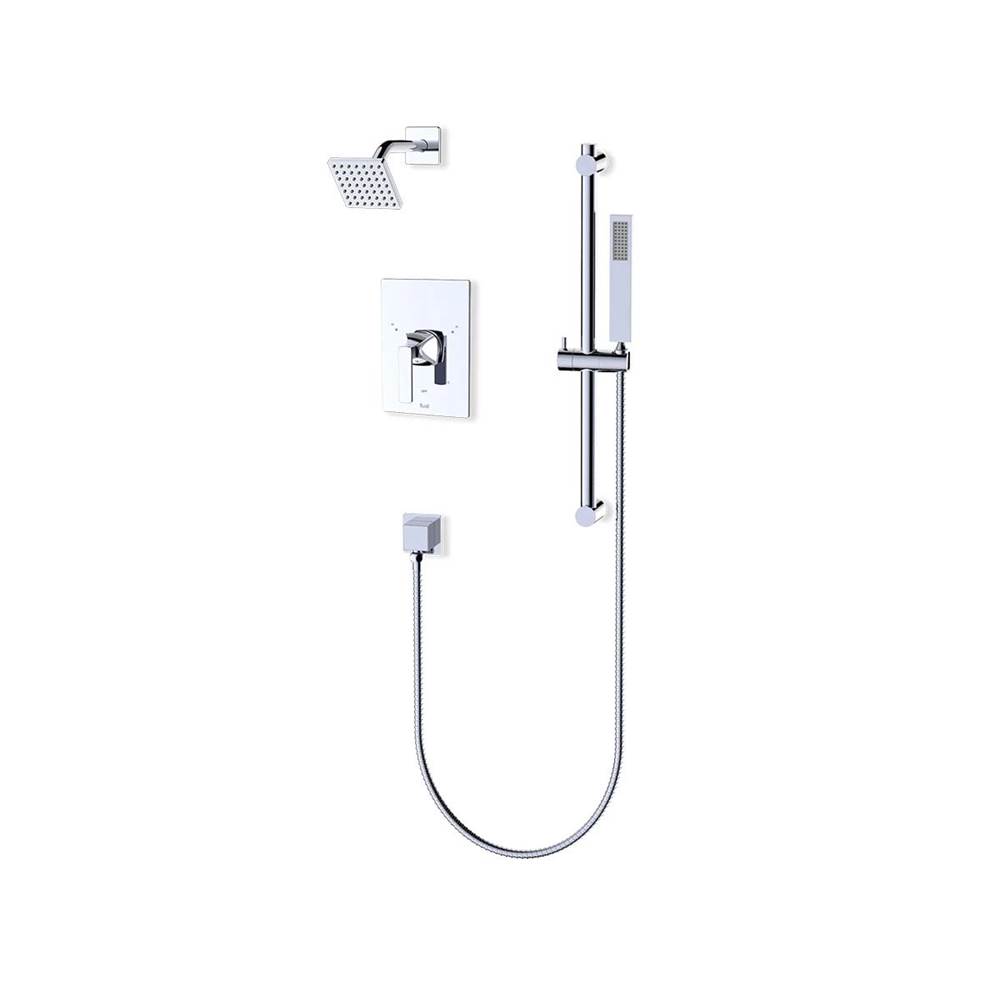 Fluid fluid Vancouver 4'' Shower & Hand Shower Trim Kit with Slide Bar - Brushed Nickel