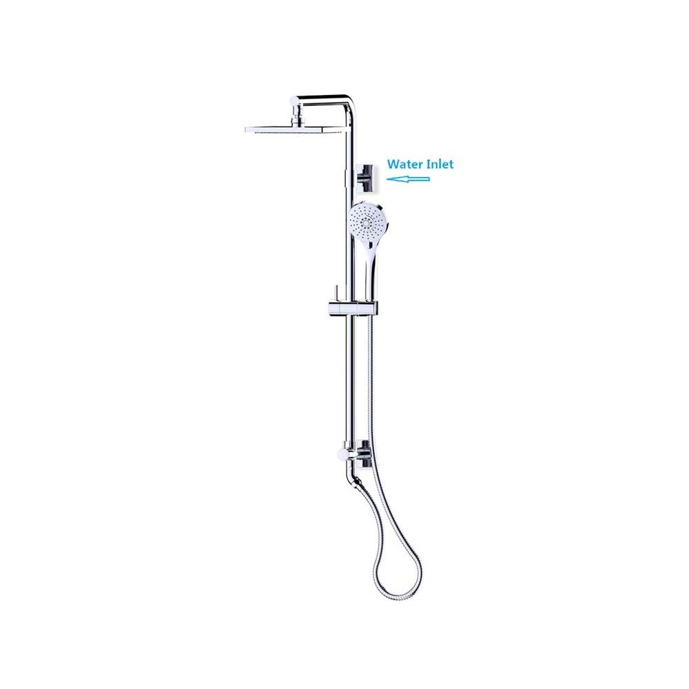 Fluid fluid 8'' Square Switch Rain Shower Retrofit kit, (26'') - Chrome