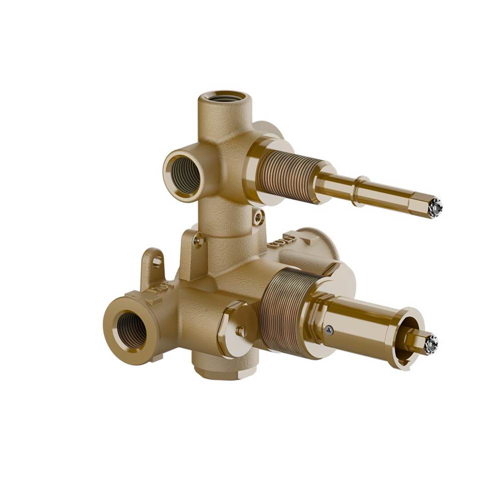 Franz Viegener 1/2'' Thermostatic Rough-In Valve Only, With Integral Three Port Non-Sharing Diverter And Shut-Off
