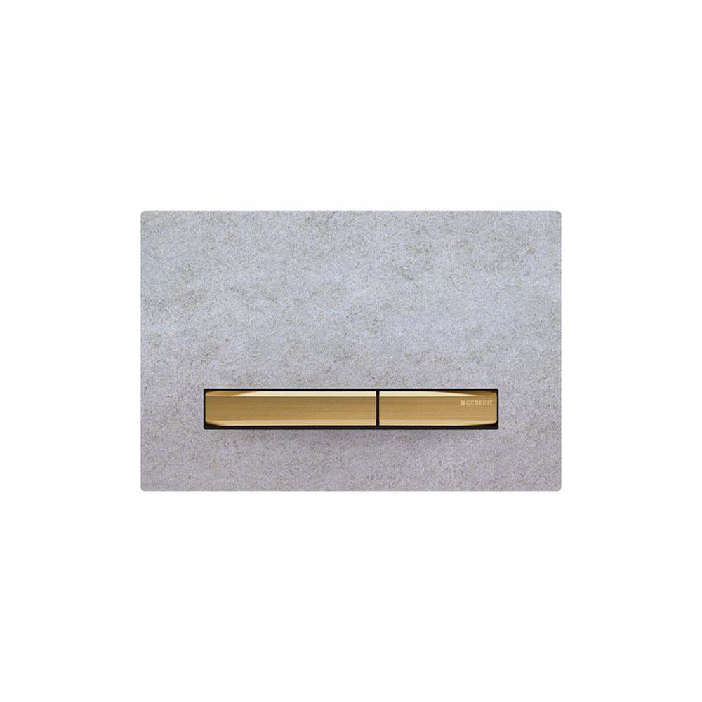 Geberit Geberit actuator plate Sigma50 for dual flush, metal colour brass: brass, concrete look