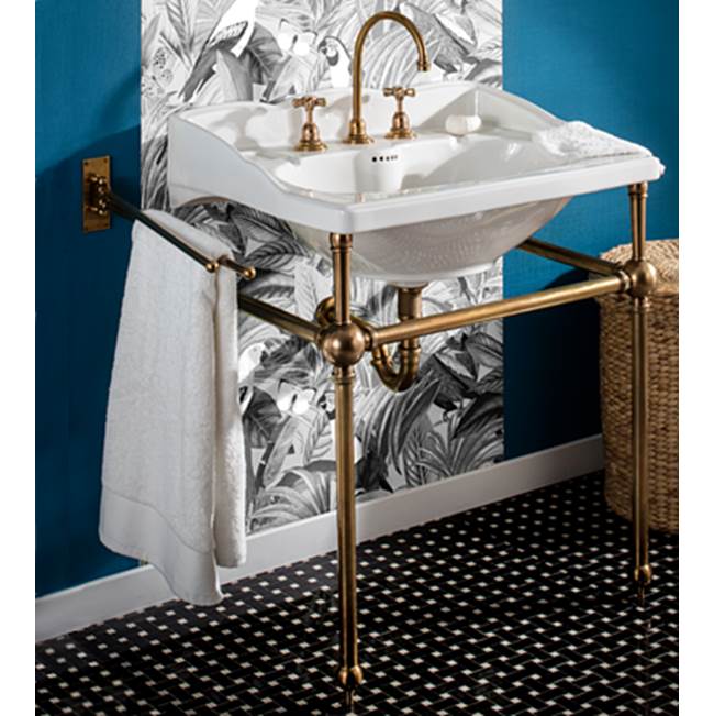 Herbeau ''Empire''/''Art Deco'' Metal Washstand Only in Weathered Brass