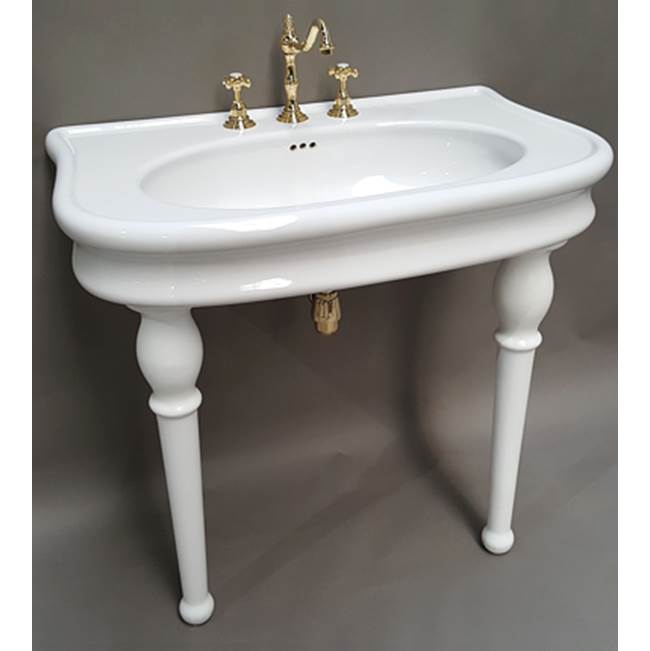 Herbeau ''Belle Epoque'' Single Basin Lavatory Table Only in White