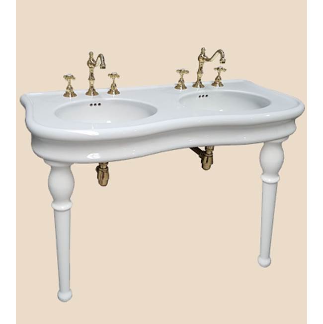 Herbeau ''Belle Epoque Double Basin Lavatory Table Only in White