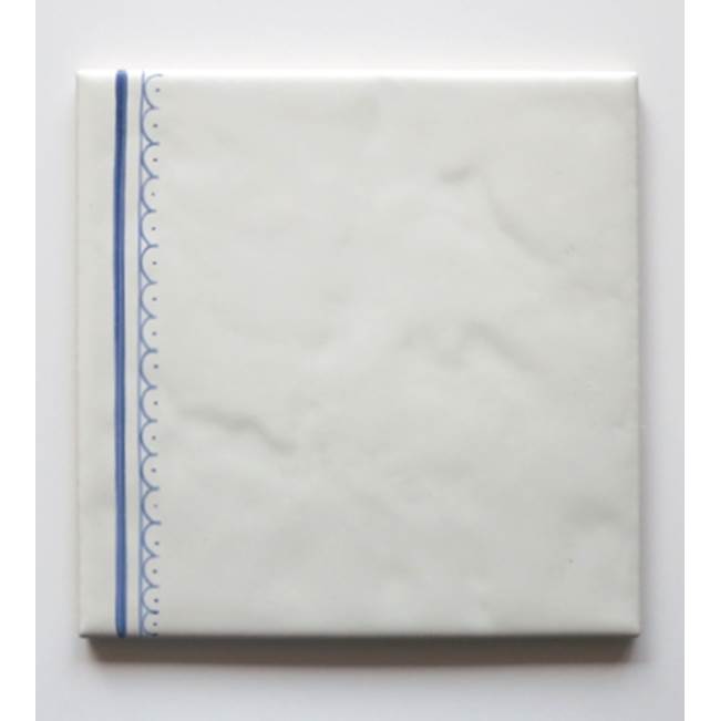 Herbeau ''Duchesse'' Straight Border Pattern Tile in Sceau Bleu