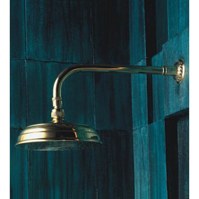 Herbeau ''Pompadour'' Showerhead, Arm and Flange in French Weathered Brass