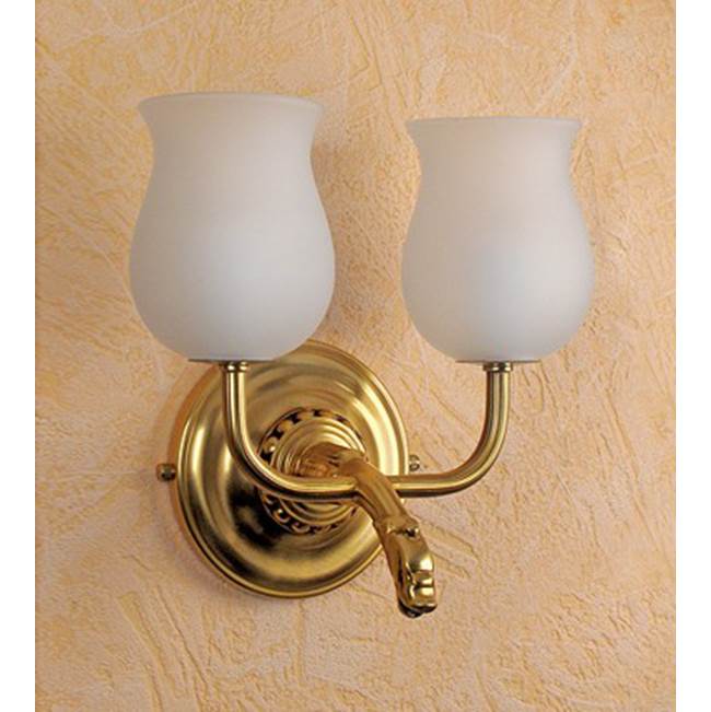 Herbeau ''Pompadour'' Double Wall Light in Polished Brass