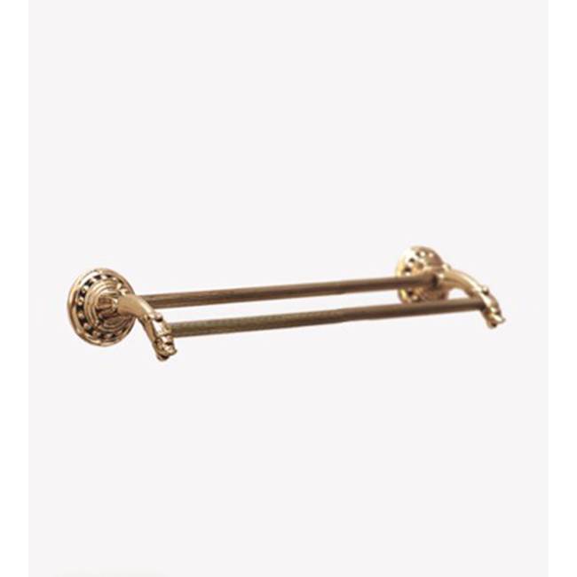 Herbeau ''Pompadour'' 18-inch Double Towel Bar in Weathered Brass