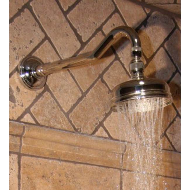 Herbeau ''Royale'' Wall Mounted Showerhead, Arm and Flange in Solibrass