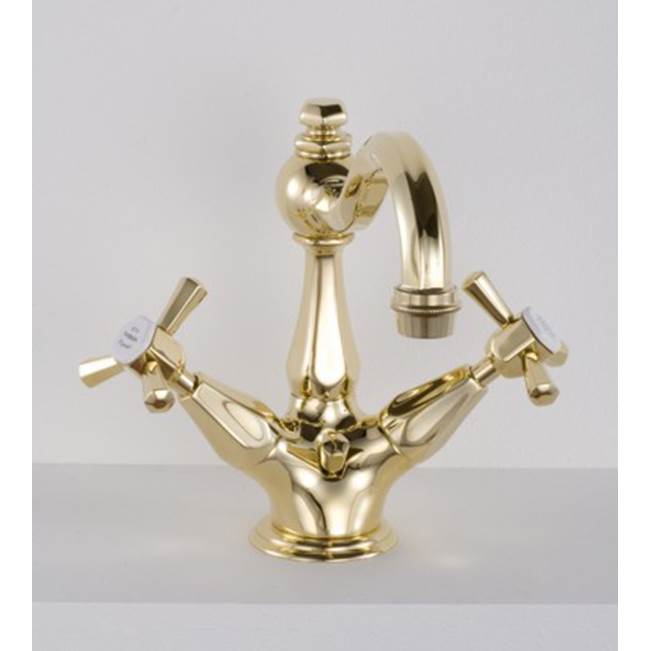 Herbeau ''Monarque'' Single-Hole Basin Mixer Without Pop-Up in Polished Nickel