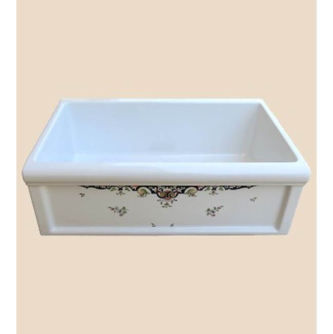 Herbeau ''Luberon'' Fireclay Farm House Sink in Rouen Marly, French Ivory background