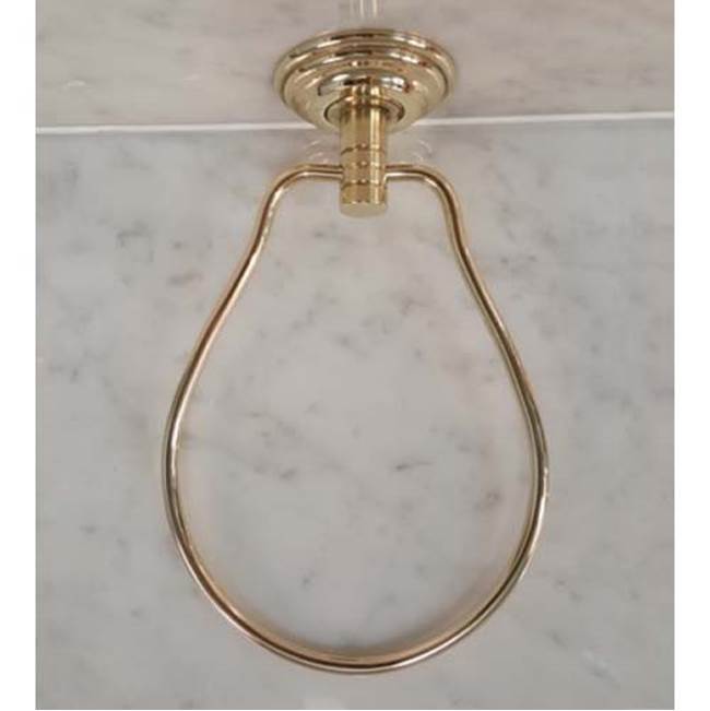 Herbeau ''Lille'' Petite Towel Ring in Antique Lacquered Copper