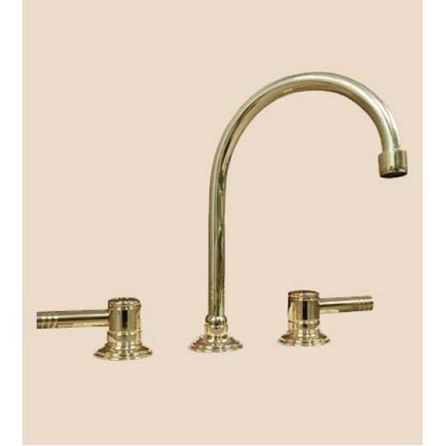 Herbeau ''Lille'' 3-Hole Lavatory  Mixer with Ceramic Cartridge in Lacquered Polished Copper Without Pop-Up Drain Assembly