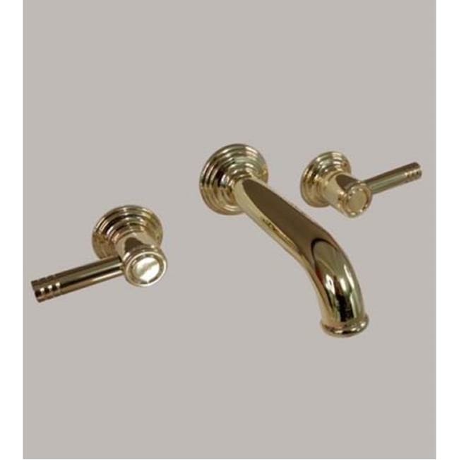 Herbeau ''Lille'' 3-Hole Wall Mounted Lavatory Mixer with Ceramic Cartridge in French Weathered Brass