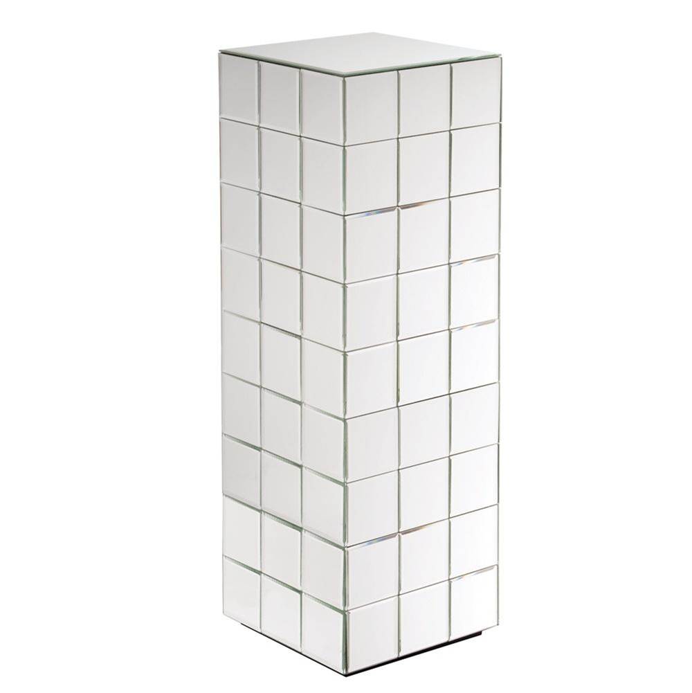 Howard Elliott Tall Mirrored Puzzle Cube Pedestal