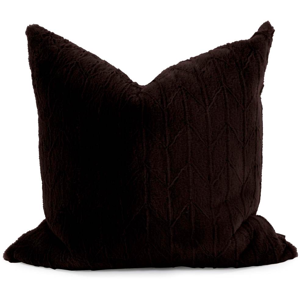 Howard Elliott Howard Elliott 24 x 24'' Faux Fur Angora Ebony Pillow - Poly Insert''