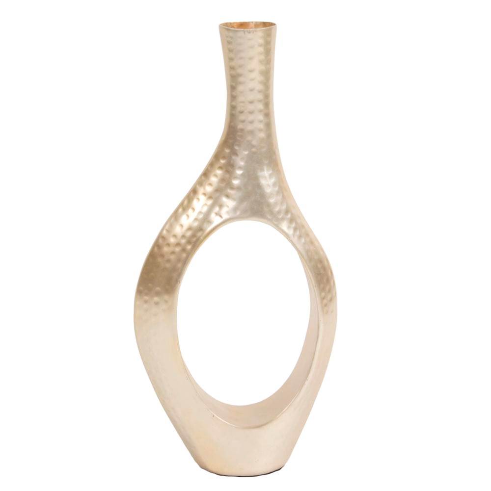 Howard Elliott Asymmetrical Aluminum Silver Vase - Small