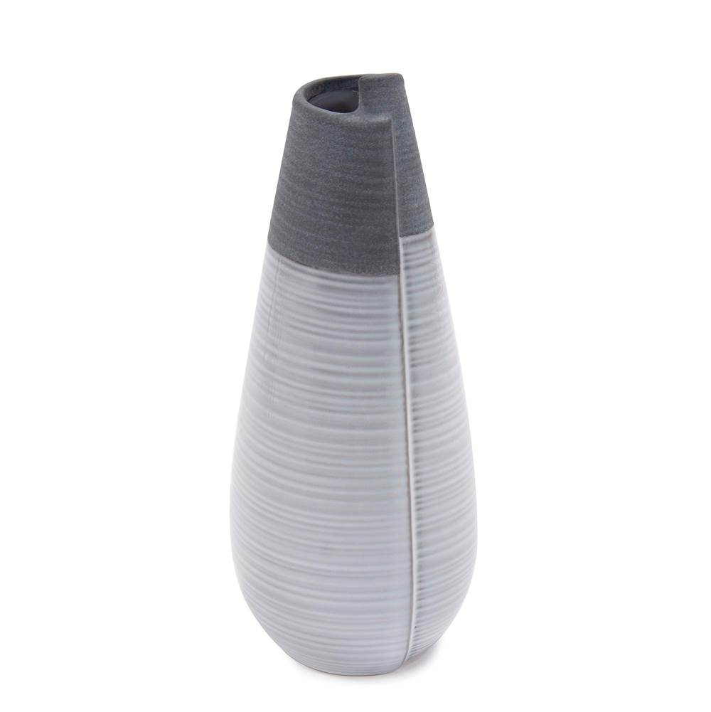 Howard Elliott Howard Elliott Rolled Two Tone Gray Vase, Medium