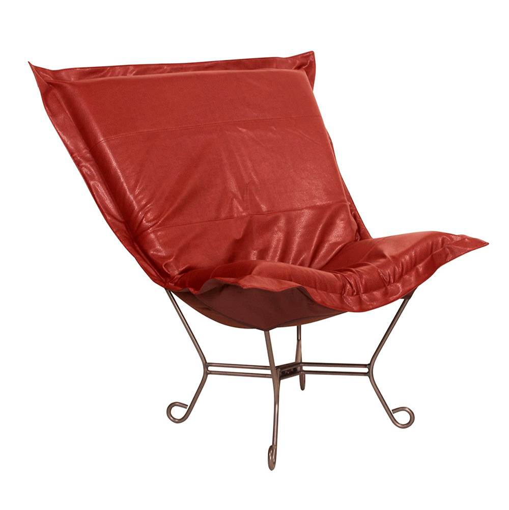 Howard Elliott Scroll Puff Chair Avanti Apple Titanium Frame
