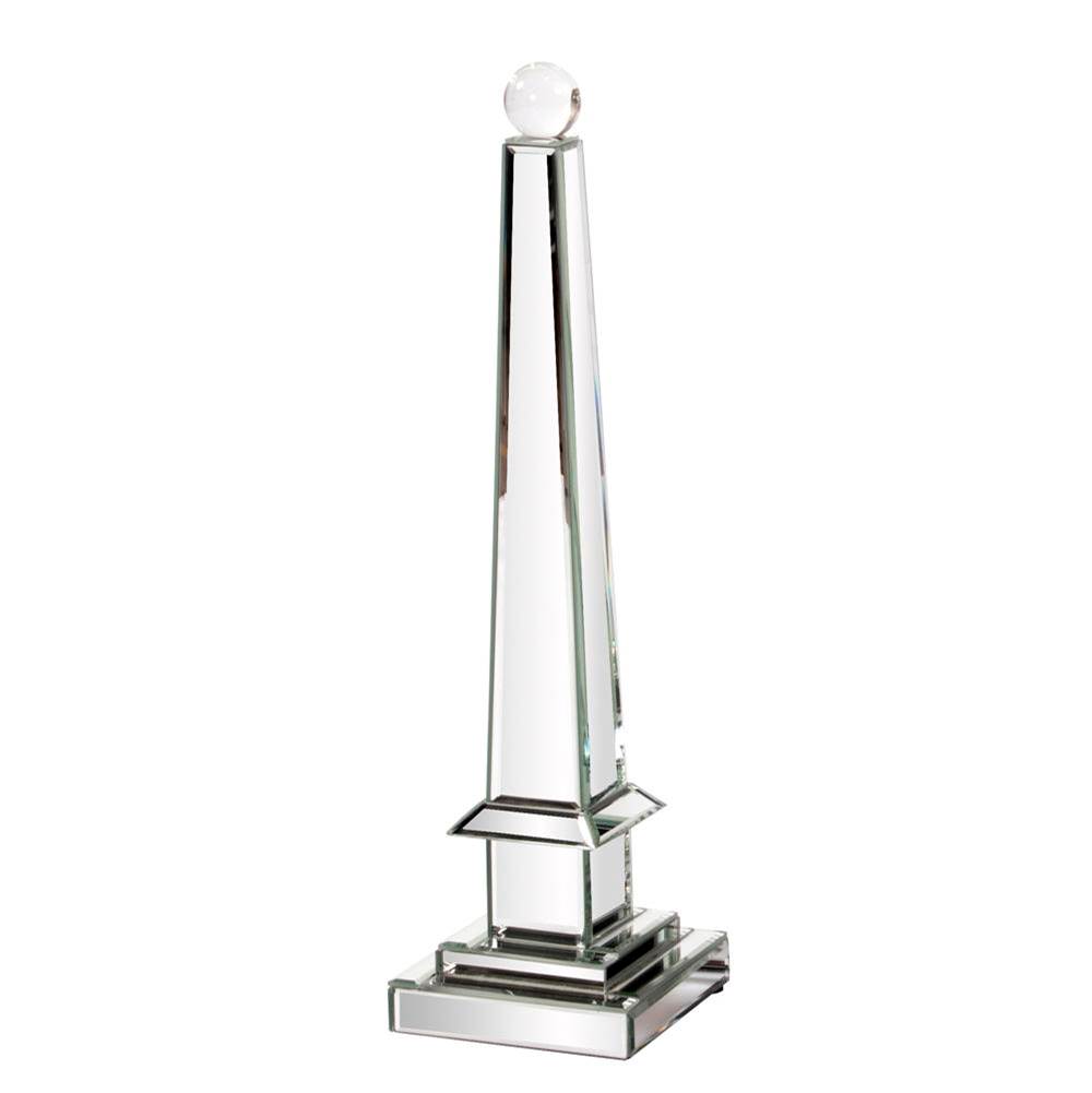 Howard Elliott Mirrored Obelisk with Glass Ball - Medium