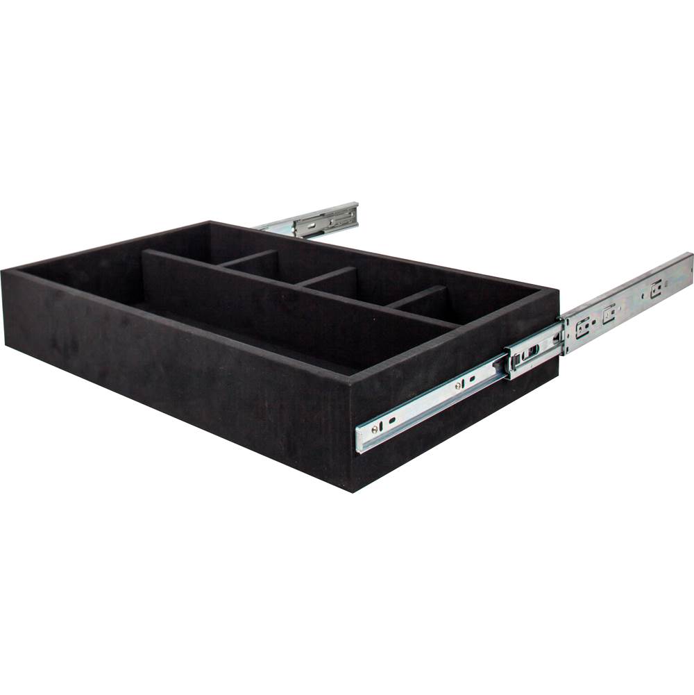 Hardware Resources Black Felt 5-Compartment Jewelry Organizer Drawer