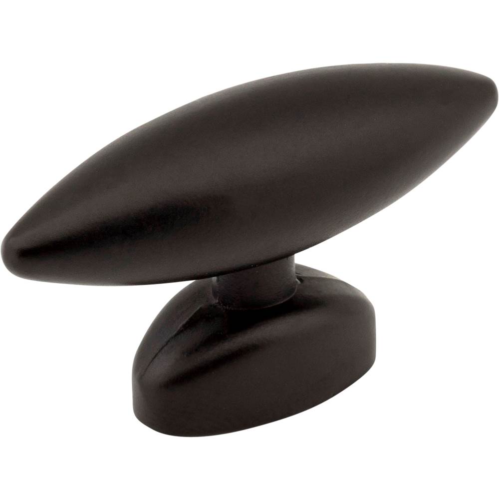 Hardware Resources 1-9/16'' Overall Length Matte Black Oval Verona Cabinet Knob