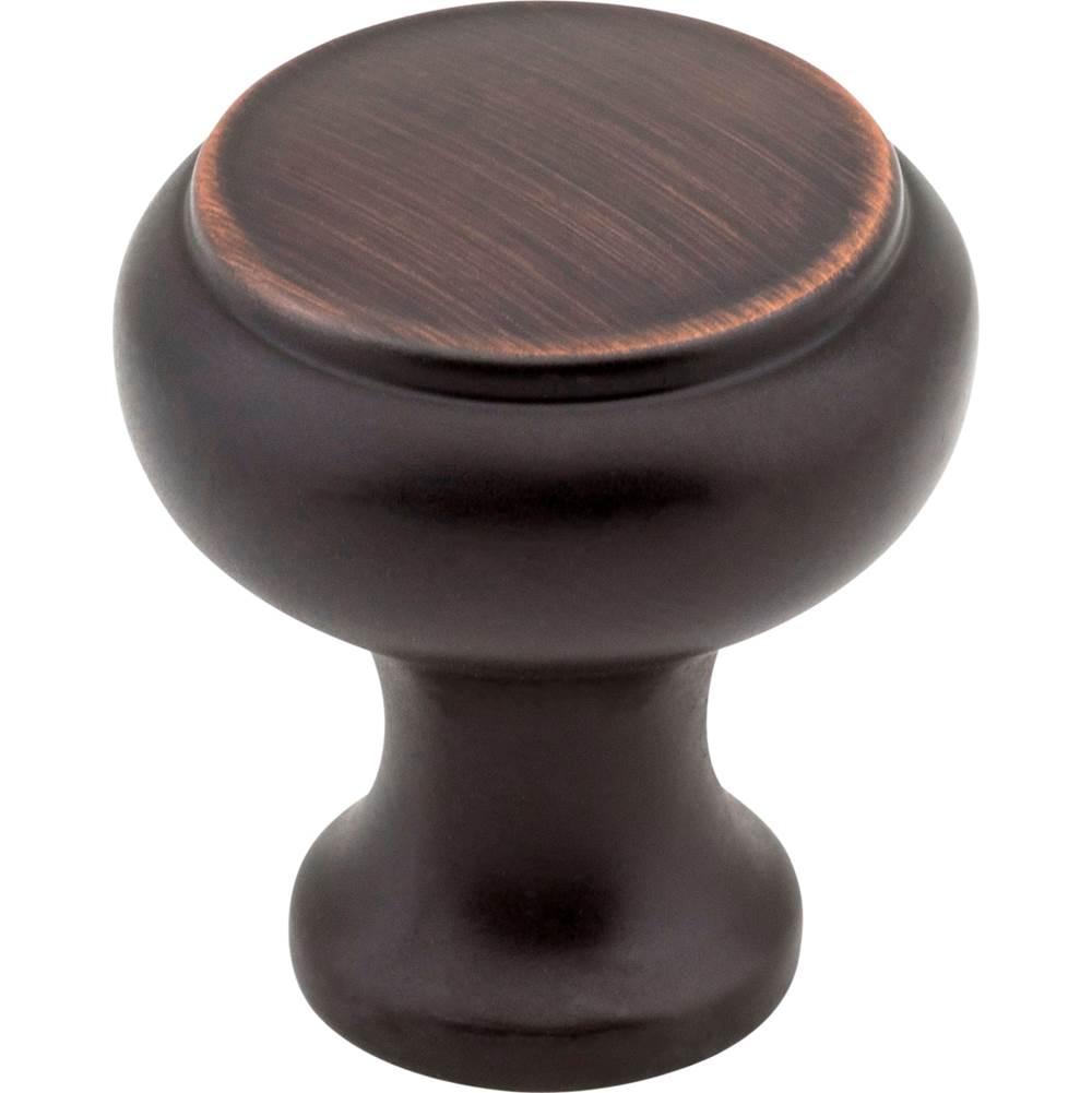 Hardware Resources 1-3/16'' Diameter Brushed Oil Rubbed Bronze Button Westbury Cabinet Knob