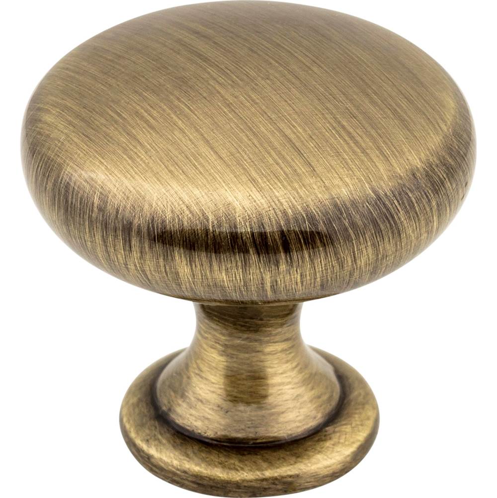 Hardware Resources 1-3/16'' Diameter Brushed Antique Brass Madison Cabinet Mushroom Knob