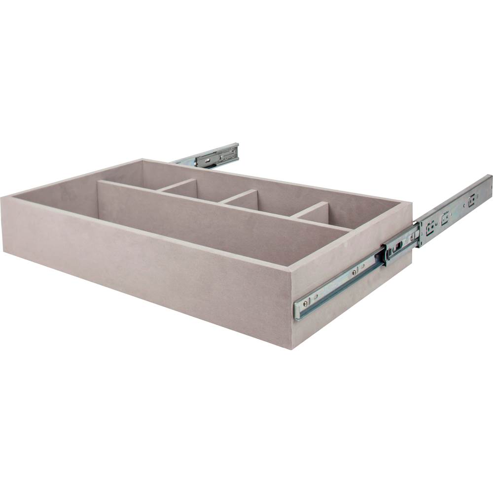 Hardware Resources Grey Felt 5-Compartment Jewelry Organizer Drawer