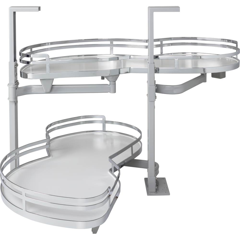 Hardware Resources 21'' Polished Chrome and White Blind Corner Swingout for Openings on the Left of the Blind