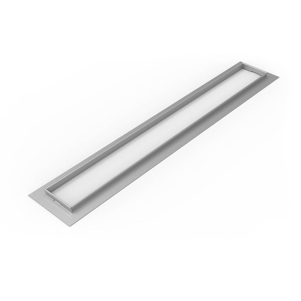 Infinity Drain 36'' Length x 1'' Height Clamping Collar in polished stainless for Universal Infinity Drain™