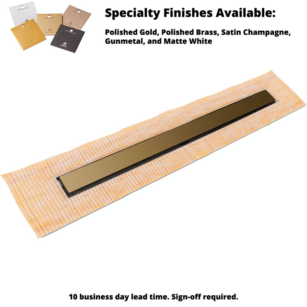 Infinity Drain 48'' FCS Series Complete Kit with 2 1/2'' Solid Grate in Satin Bronze
