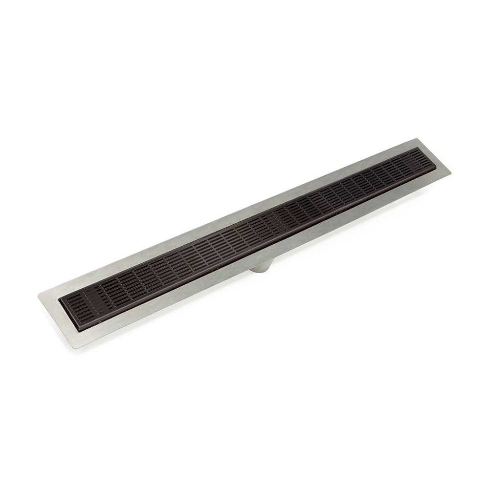 Infinity Drain 42'' FF Series Complete Kit with 2 1/2'' Perforated Slotted Grate in Oil Rubbed Bronze