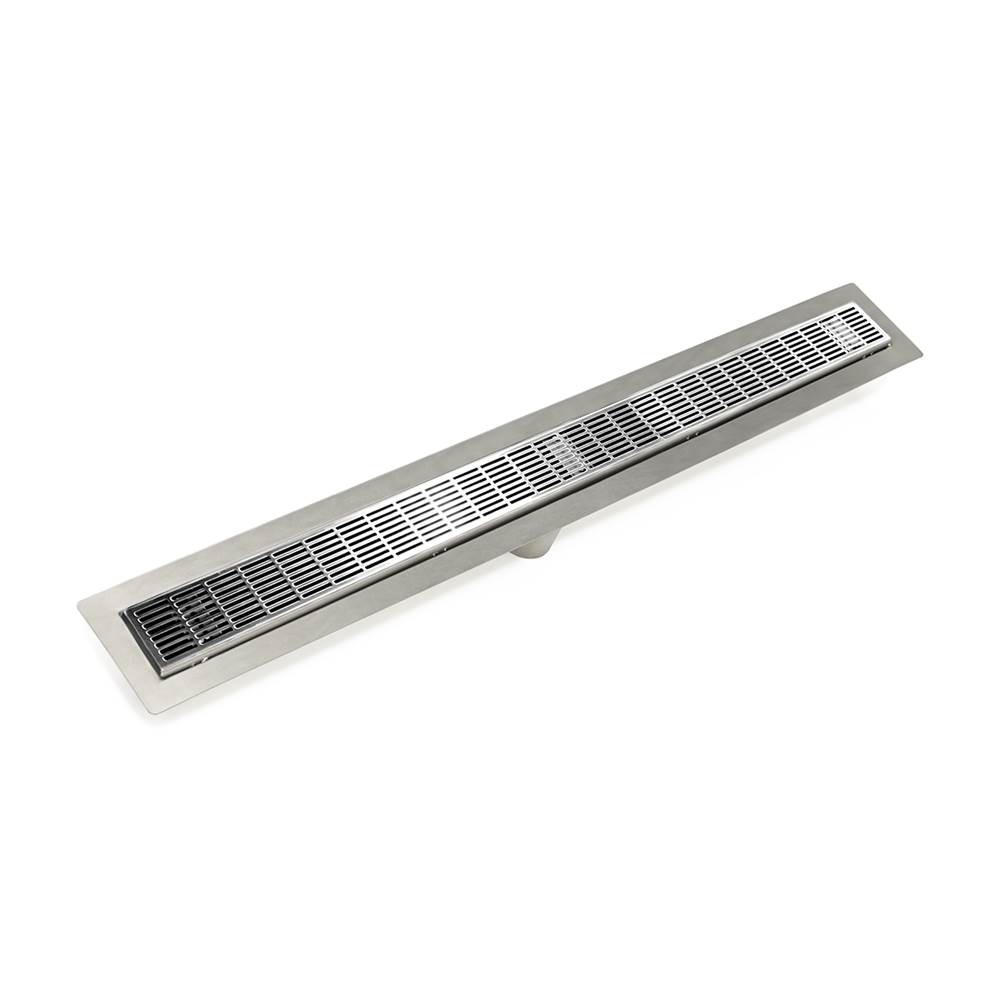 Infinity Drain 36'' FF Series Complete Kit with 2 1/2'' Perforated Slotted Grate in Polished Stainless
