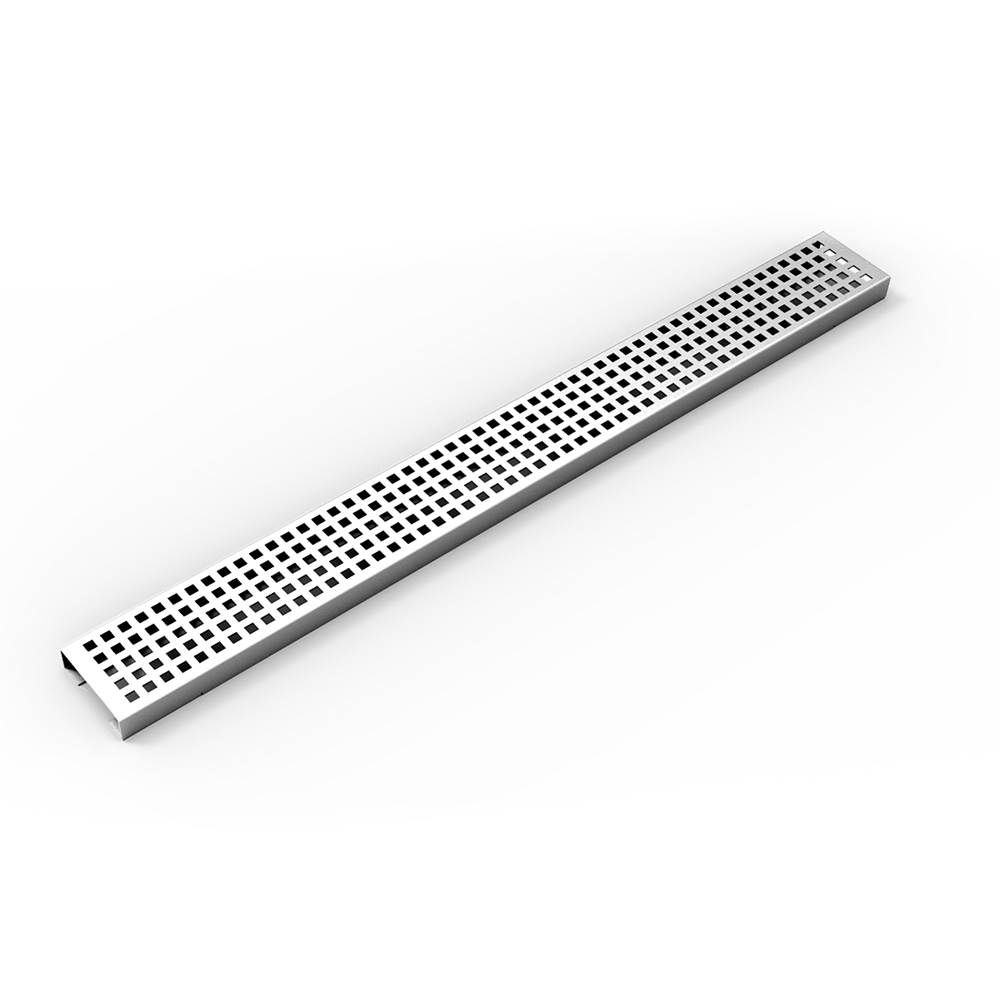 Infinity Drain 48'' Perforated Squares Pattern Grate for USQ Universal Infinity Drain™ in Polished Stainless